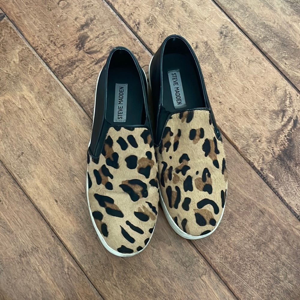 Steve Madden cheetah slip on sneakers